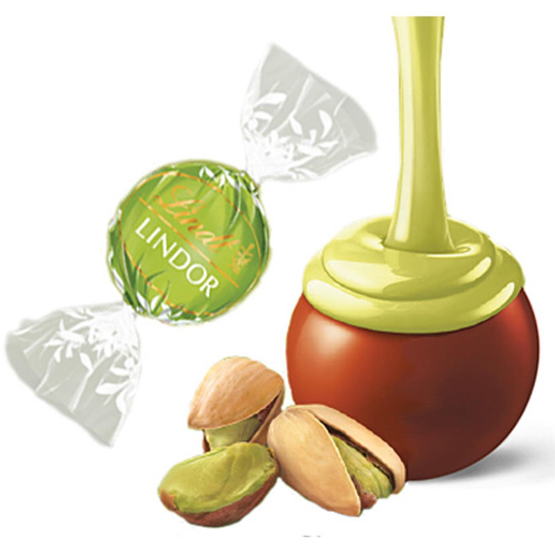 Cioccolatini Cioccolato al Latte Crema al Pistacchio - Lindt Lindor - Boules Verde - 500 gr