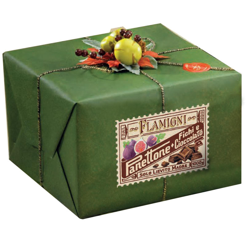 Panettone Flamigni - Panettone Fichi e Cioccolato - Sacchetto Rustico - 1 Kg