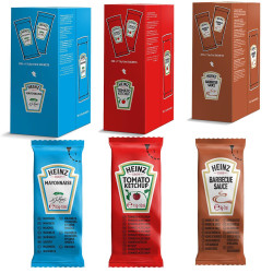 Set Salse Heinz - Monoporzione - Ketchup, Maionese. Salsa Barbecue...