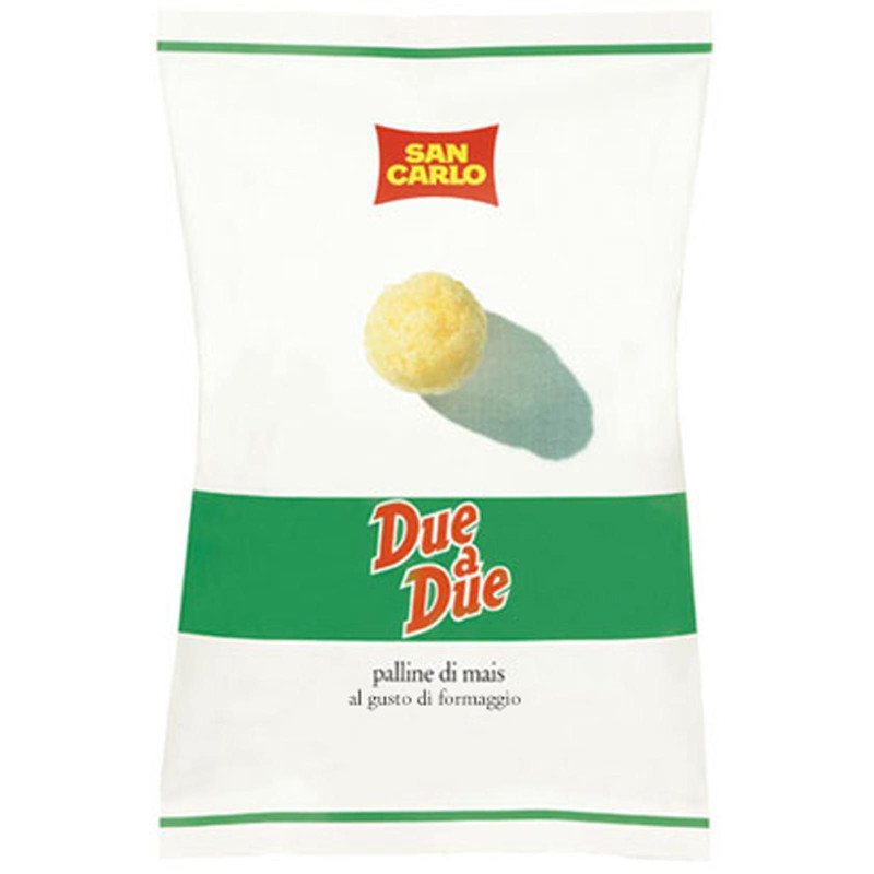 Busta Patatine San Carlo Due a Due - Palline di Mais al Formaggio - 40 gr 40 Buste