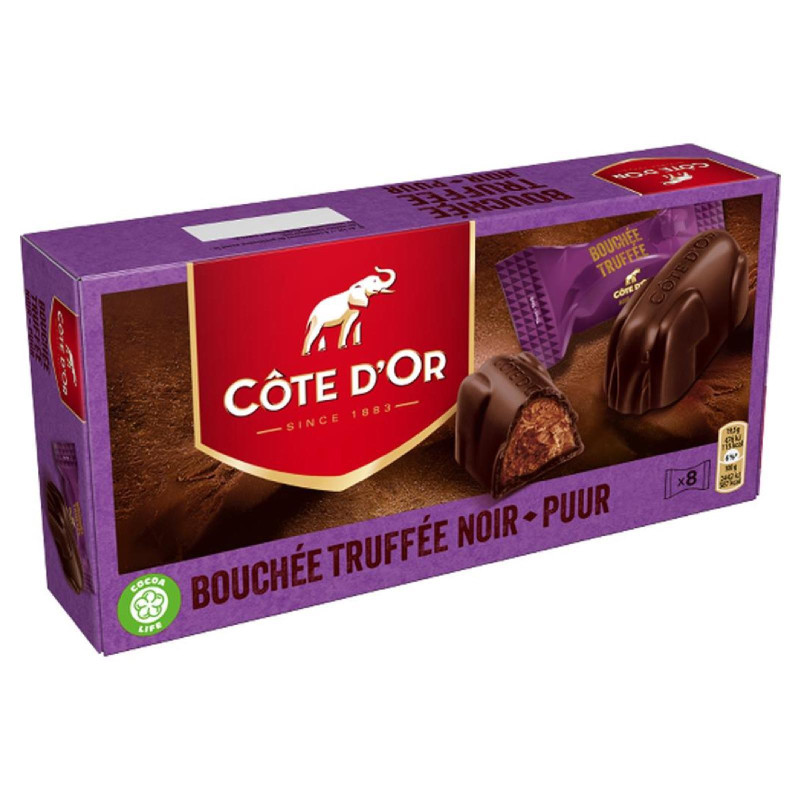 Praline Soft Cioccolato Fondente - Cote D'Or - Bouchee Truffle Noir - 8 x 19,5 g