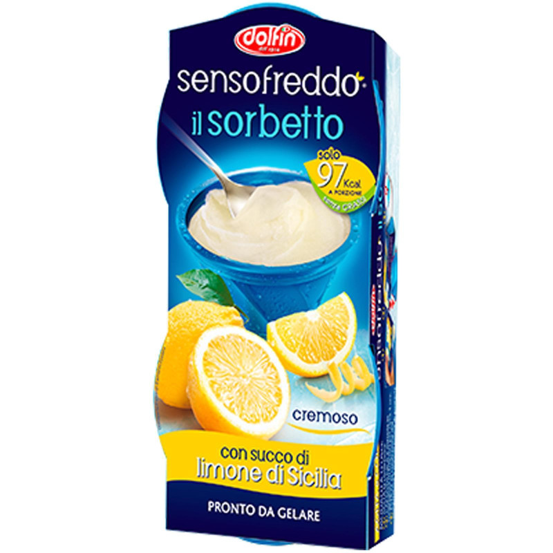 Il Sorbetto Dolfin Sensofreddo Granita - Con Succo di Limone di Sicilia 2x100 ml 