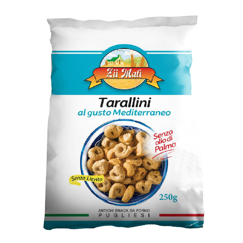 Taralli Pugliesi - Zii Matì - Tarallini - Gusto Mediterraneo - 250 g