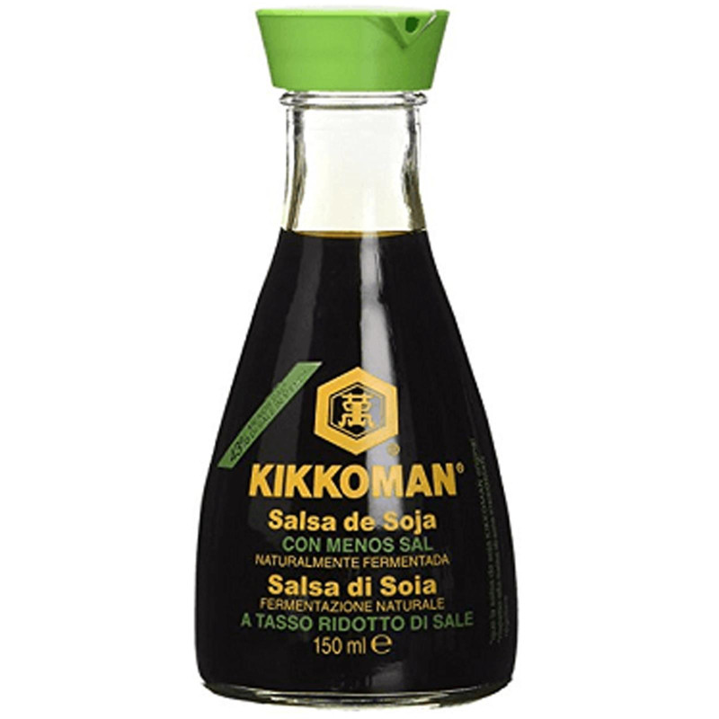 Salsa Di soia A Tasso Ridotto di Sale -43% - Kikkoman - Bottiglia da 150 ml