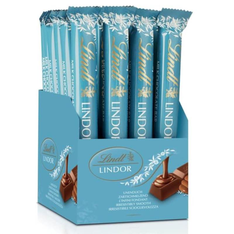 Barretta Cioccolato al Latte Con Caramello Salato - Lindt - Lindor Stick - 24 Pezzi da 38 g