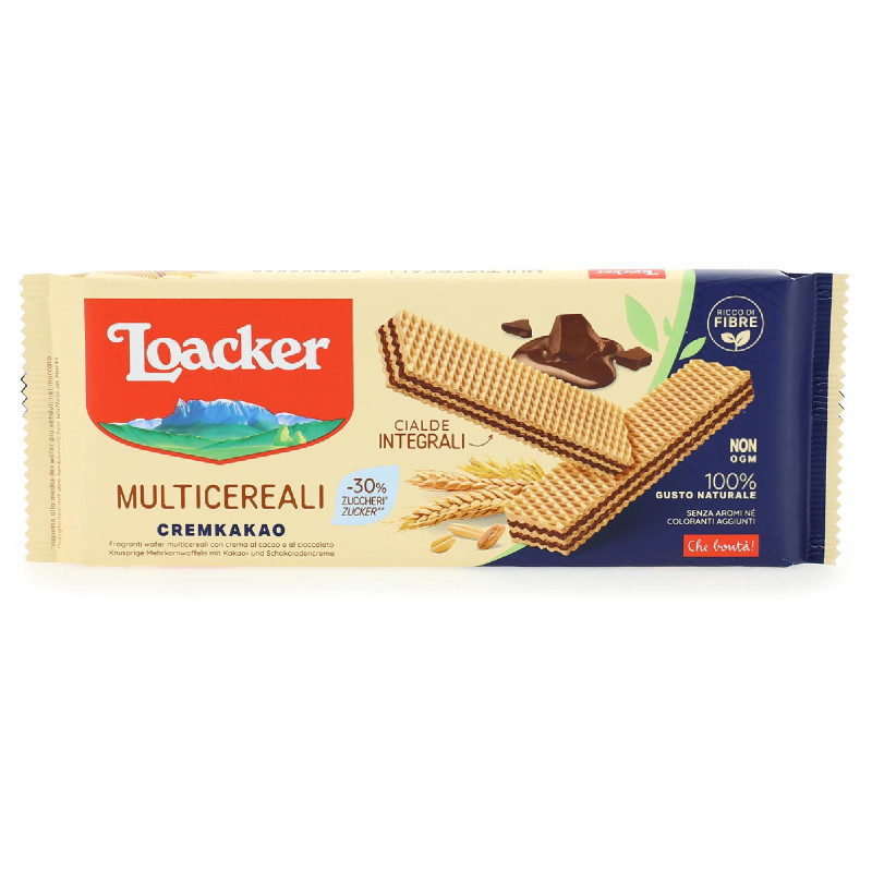 Biscotti Wafer Loacker - Multicereali - Cremkakao - Cacao - 175 g