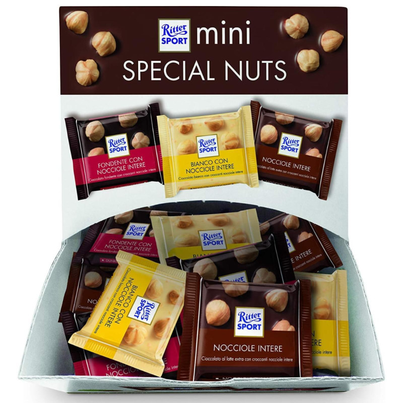 Tavolette Ritter Sport - Mini Nuts - Gusti Assortiti - Espositore 56 Pezzi da 16,7 g