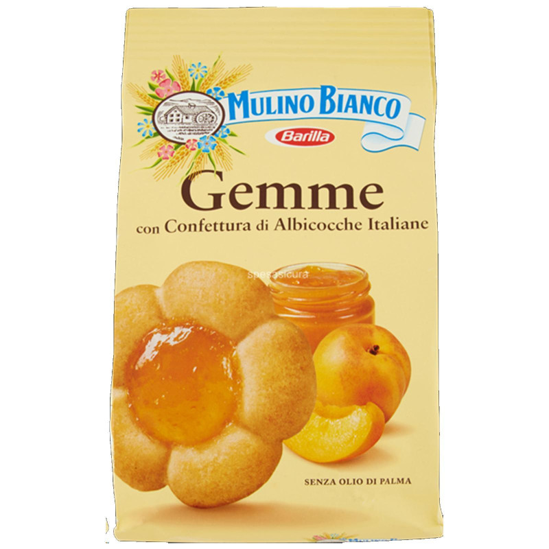 Biscotti Mulino Bianco Dolcetti - Gemme con Confettura di Albicocche Italiane - 200 gr