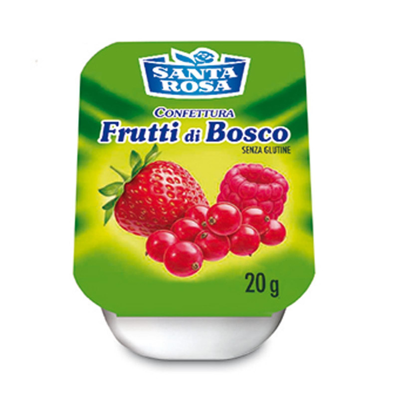 Confettura Santa Rosa - Frutti di Bosco - Vaschetta Plastica 25 pz da 20 gr