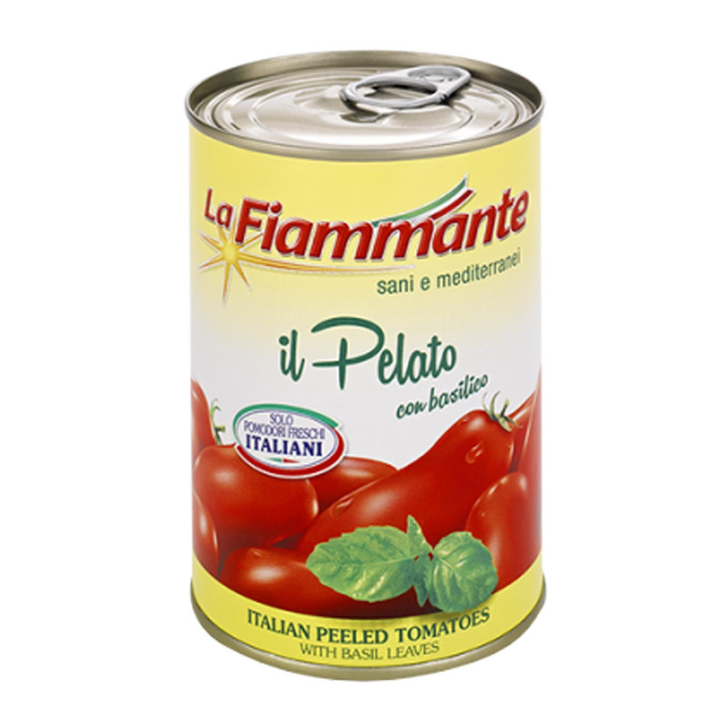 Pomodori Pelati con Basilico - La Fiammante - 400 gr