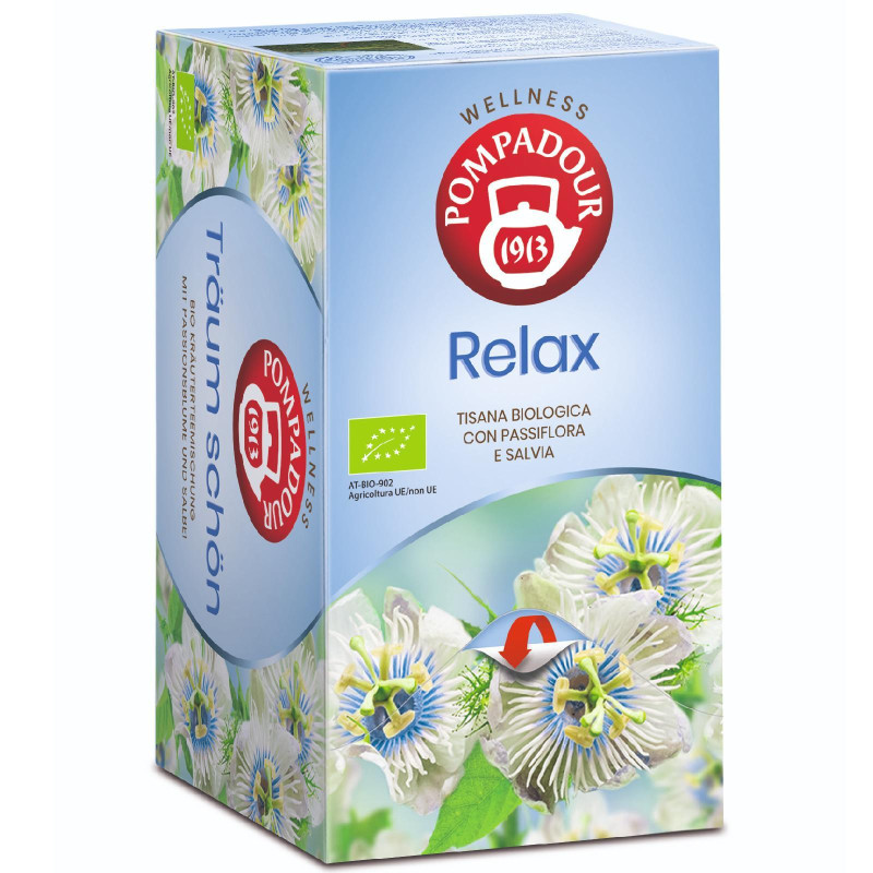 Tisana Biologica Pompadour - Relax - Passiflora e Salvia - 20 Filtri