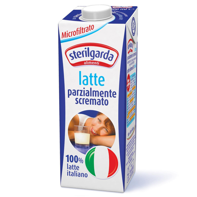 Latte Sterilgarda UHT Microfiltrato - Parzialmente Scremato - 10 Brik da 1 Litro