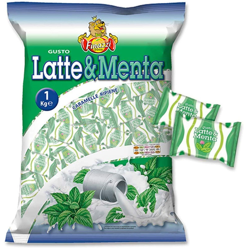 Caramelle Ripiene Finazzi - Gusto Latte e Menta - 250gr