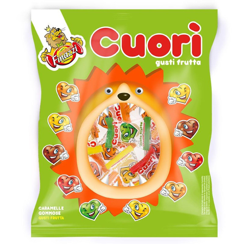 Caramelle Gommose Finazzi - Cuori Gusto Frutta - Busta da 200 gr