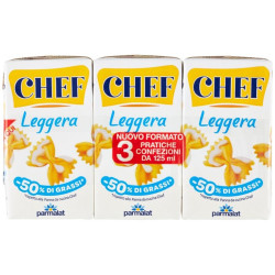 Panna da Cucina - Parmalat - Panna Chef Leggera 3 x 125 ml -50% Grassi