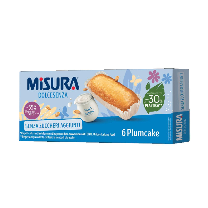 Plumcake Misura - Dolce Senza - 190 gr - 6 Merendine Senza Zuccheri Aggiunti