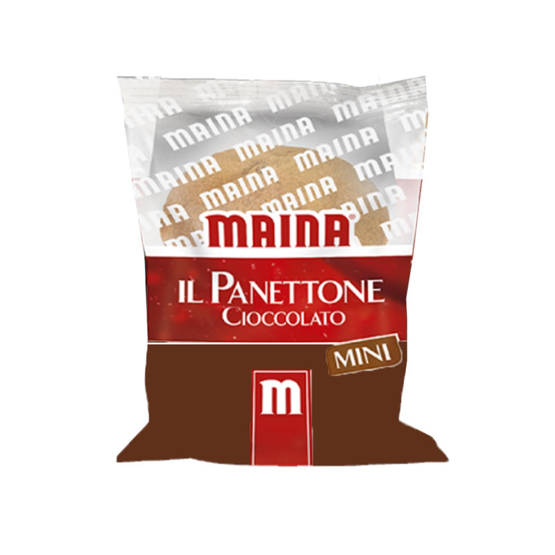 Mini Panettone Maina Cioccolato - Con Gocce di Cioccolato in Flowpack 24 x 100 gr 