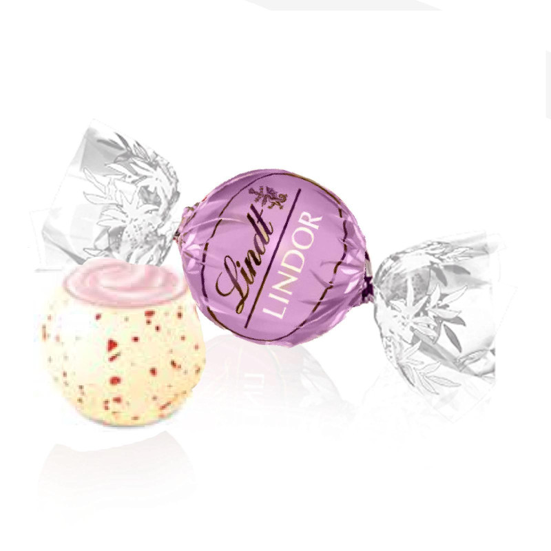 Cioccolatini Lindt - Lindor - Boules Fragola - Cioccolato Bianco Ripieno Panna e Fragola - 500 gr