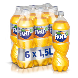 Bibita Frizzante - Fanta Aranciata Zero - 6 Bottiglie da 1,5 Litri