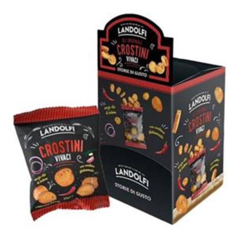 Snack Crostini - Landolfi - Crostini Vivaci - Expo da 25 x 30 g