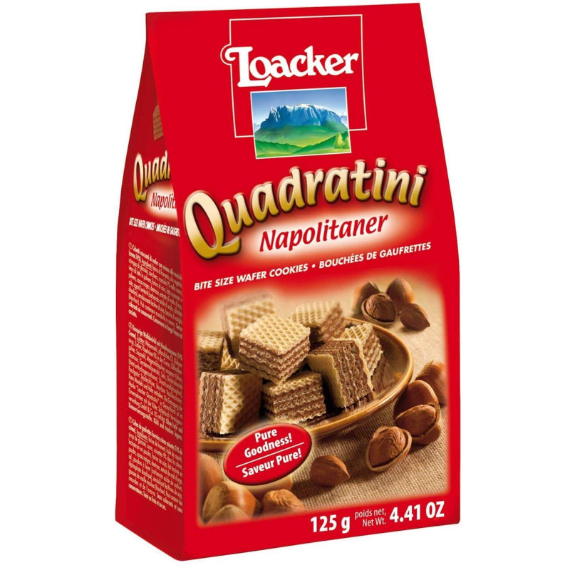 Biscotti Wafer Loacker - Quadratini - Classic Napolitaner - 125 gr