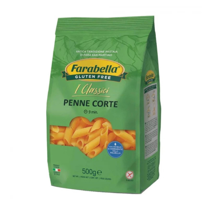 Pasta Farabella - I Classici - Senza Glutine - Penne Corte - Pacco da 500 g