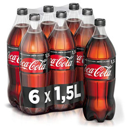 Bibita Frizzante - Coca Cola Zero - 6 Bottiglie da 1,5 Litri