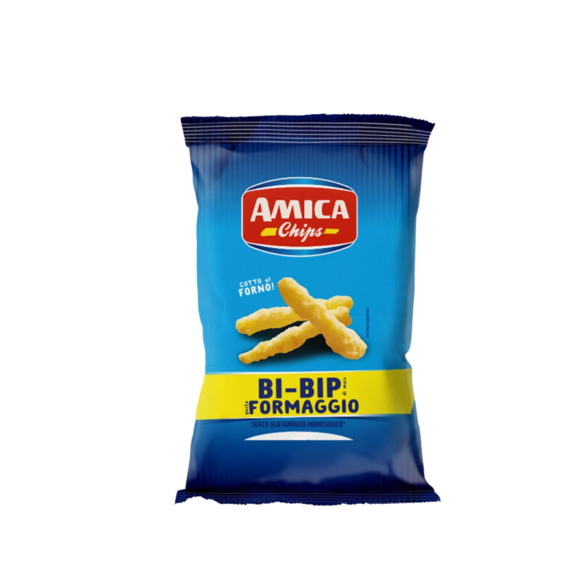 Busta Patatine - Amica Chips - Bi-Bip al Formaggio - 30 Buste da 50 g