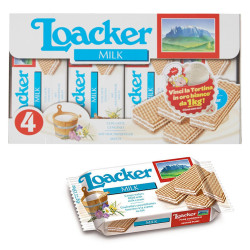 Biscotti Wafer Loacker - Classic Milk - Latte - 4 Snack da 45 gr