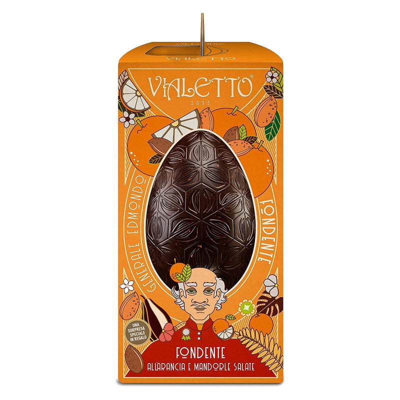 Uovo di Cioccolato - Vialetto - Generale Edmondo - Fondente Arancia e Mandrole Salate - 300 g