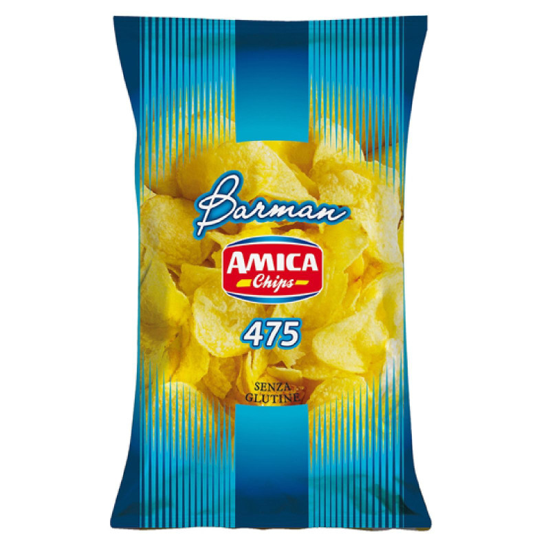 Busta Patatine Barman - Amica Chips - Classica - Busta da 475 g