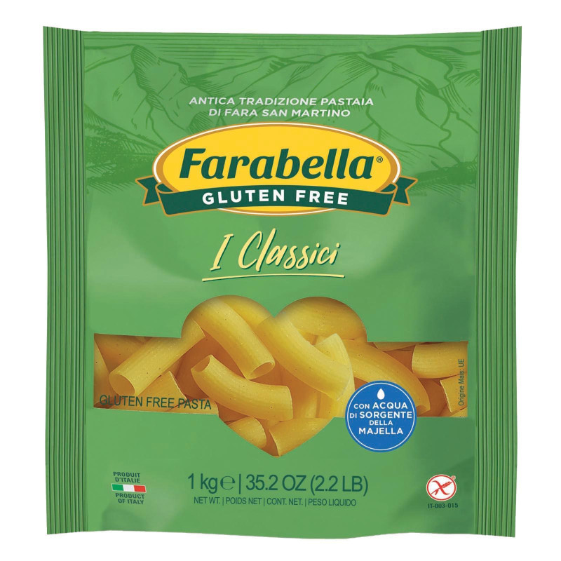 Pasta Farabella - I Classici - Senza Glutine - Rigatoni - Pacco da 1 kg