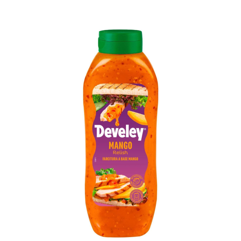 Salsa Relish - Develey - Mango Relish - Bottiglia Squeeze - 875 ml