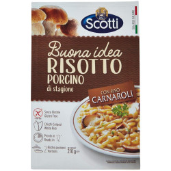 Risotti Scotti - Riso Carnaroli - Risotto Con Funghi Porcini - 210 gr