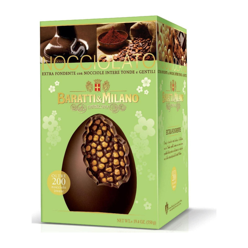 Uovo Pasqua Baratti & Milano - Uovo Nocciolato Extra Fondente - 550 g