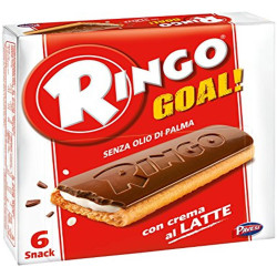 Biscotti Ringo Goal - Con Crema al Latte - 6 Snack - 168 gr