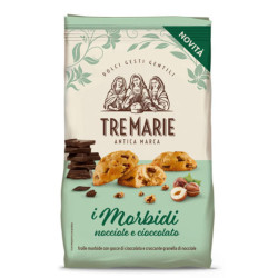 Biscotti Tre Marie - I Morbidi - Nocciole e Cioccolato - 300 g