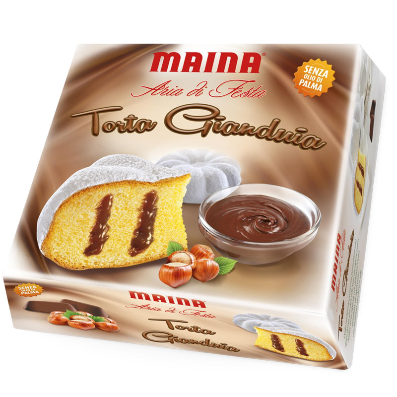 Torta Gianduia - Maina - Con Crema Gianduia - 400 gr - Aria di Festa