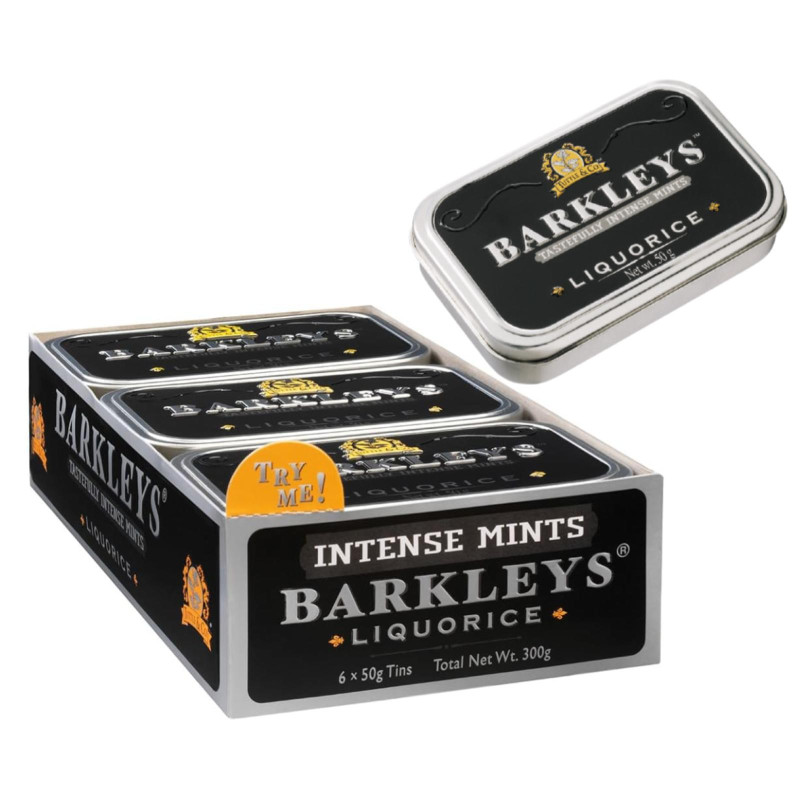 Caramelle Alla Menta e Liquirizia - Barkleys Liquorice - Tuttle & Co. - Latta - 6 x 50 g