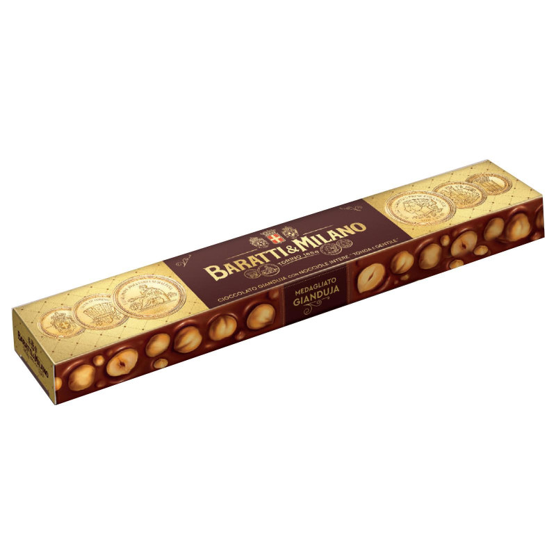 Barra Cioccolato Baratti & Milano - Medagliato con Nocciole Intere - 200 gr