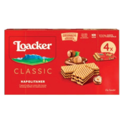 Biscotti Wafer Loacker - Classic Napolitaner - 4 Snack da 45 gr