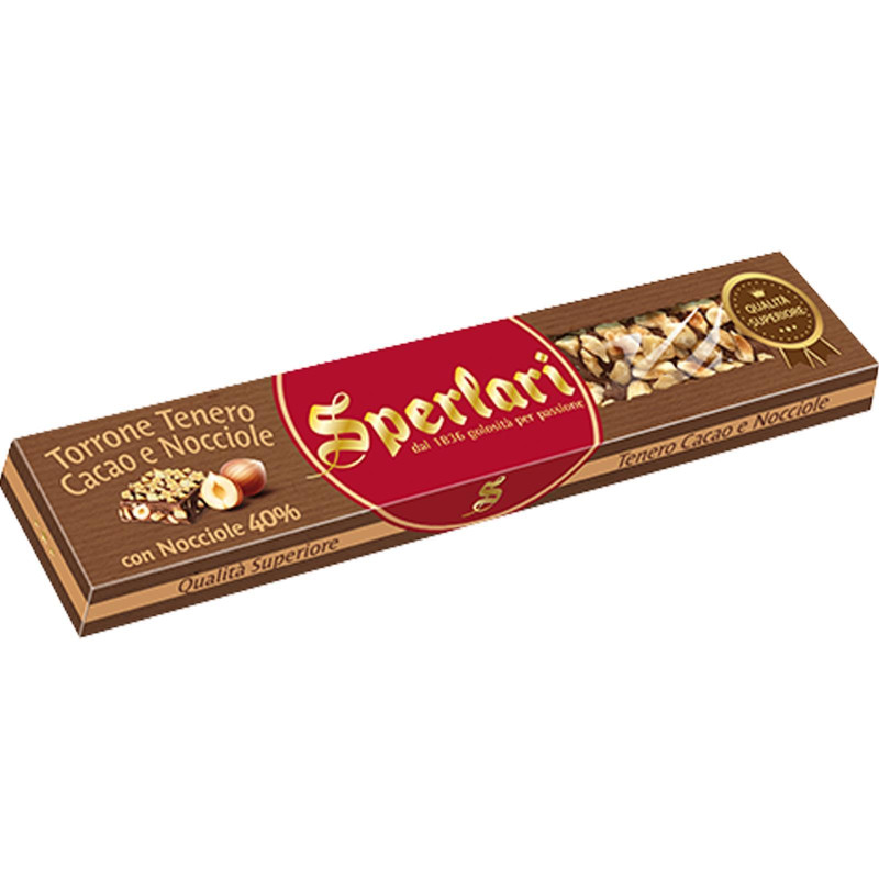 Torrone Sperlari - Tenero Cacao e Nocciole - Qualità Superiore - 100 gr