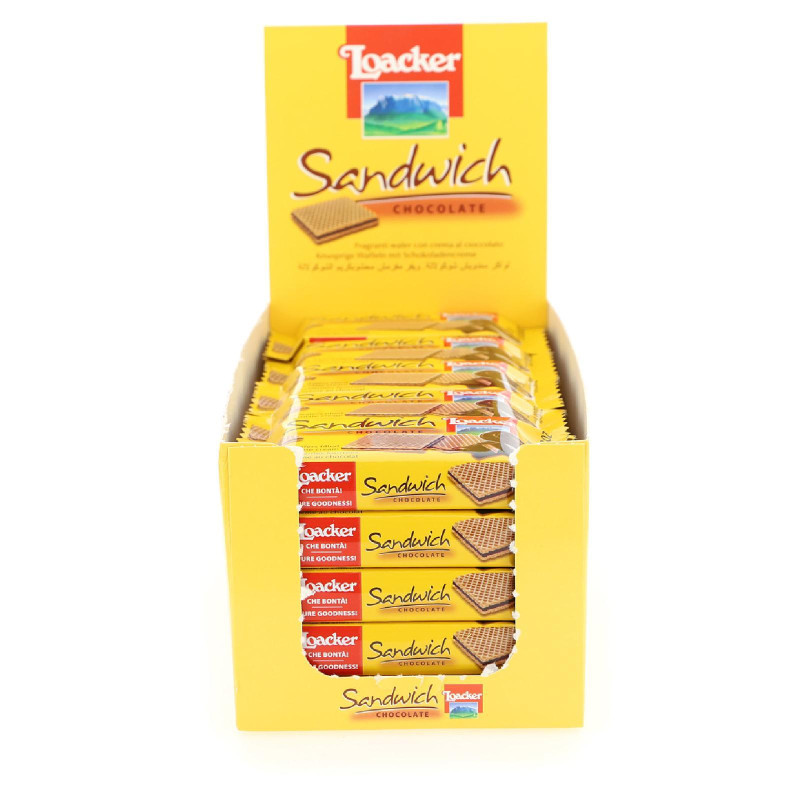 Biscotti Wafer Loacker Sandwich - Chocolate - Cioccolato - 25 Pezzi da 25 g