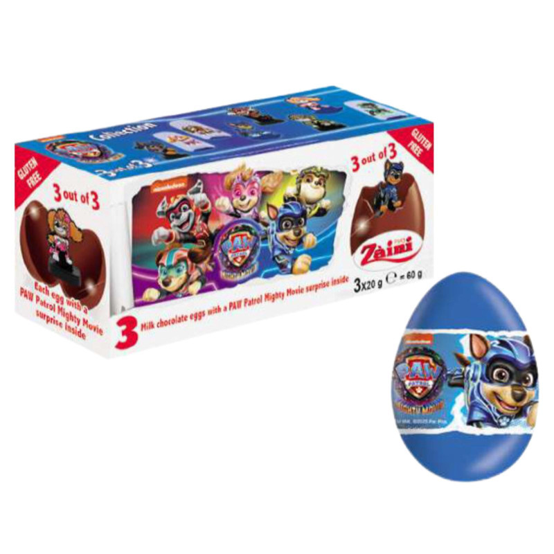 Ovetti di Cioccolato - Zaini - Paw Patrol - 3 Ovetti da 20 g