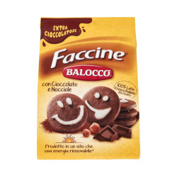 Biscotti Balocco - Faccine - Con Cioccolato e Nocciole - 12 x 700 g 