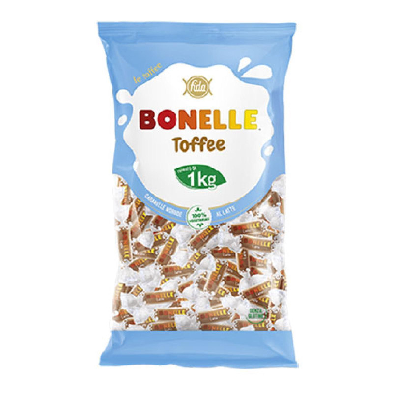 Caramelle Morbide - Bonelle - Toffee al Latte - 1 Kg - 1000 gr