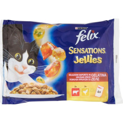 Purina - Sensation Jellies - Manzo e Pollo - 4 x 85 gr