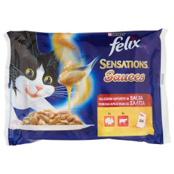 Purina - Sensation Jellies - Tacchino e Manzo - 4 x 85 gr