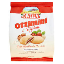 Biscotti Divella - Ottimini Ripieni Nocciole - 300 gr