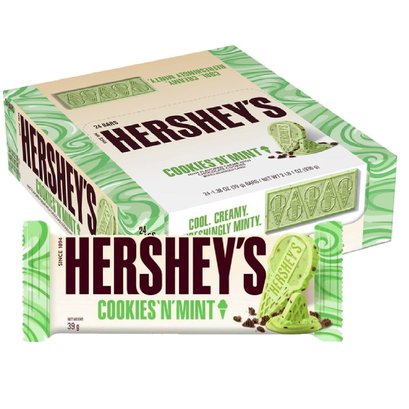 Barrette di Cioccolato - Hershey's - Biscotto e Menta - 24 x 39g